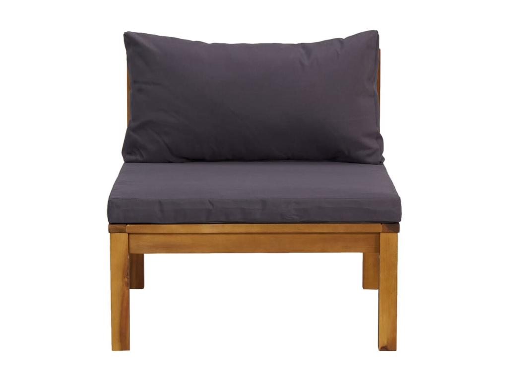 Canap¨¦ sectionnel central et coussins gris fonc¨¦ Bois d'Vertchez