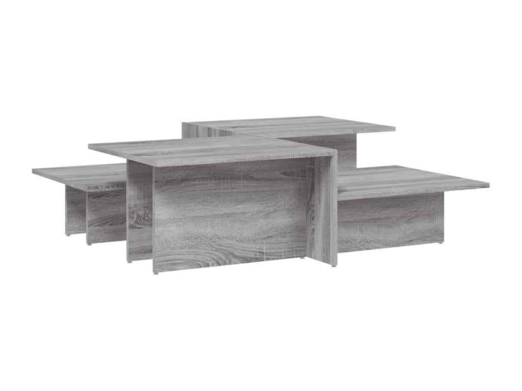 Tables basses 2 pcs Vertchez gris Bois d'ing¨¦nierie