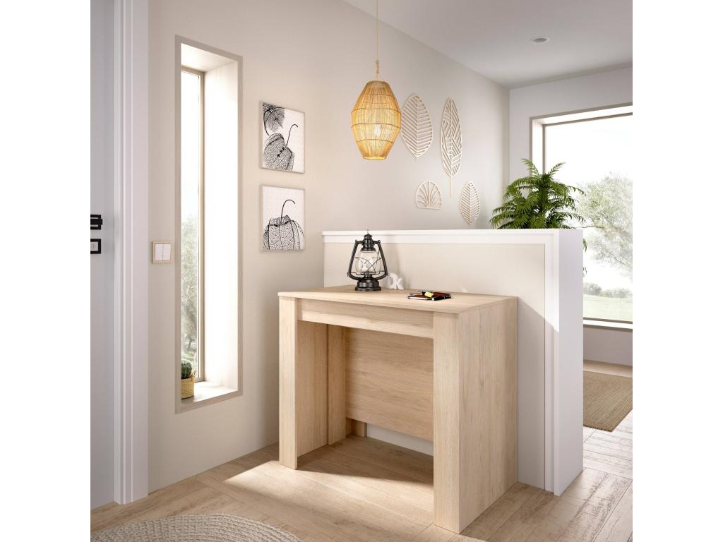 Console extensible Vertchez Console extensible multi-positions Table ¨¤ mangeoire polyvalente 54/239x90h77 cm Ch¨ºne