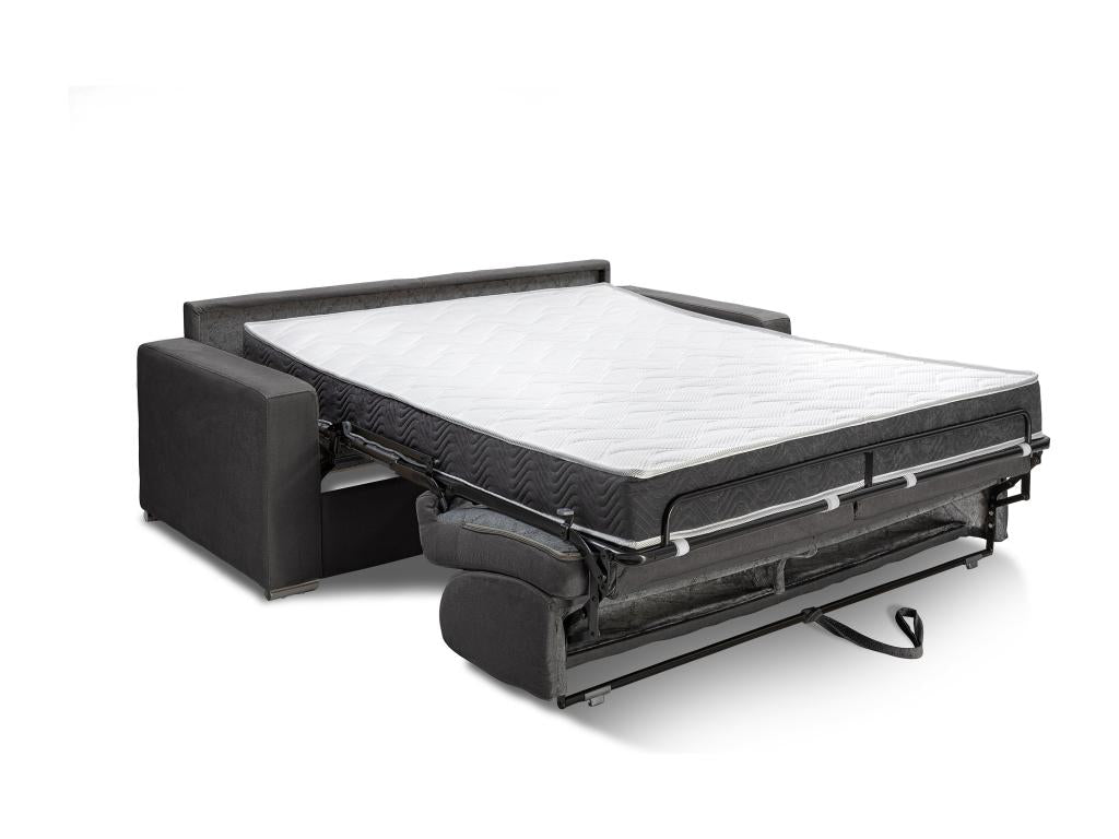 Canapé¨¦ 4 places convertible express en velours bleu nuit - Couchage 160 cm - Matelas 18 cm Vertchez
