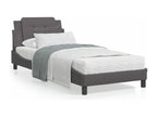 Lit avec matelas gris 90x190 similicuir