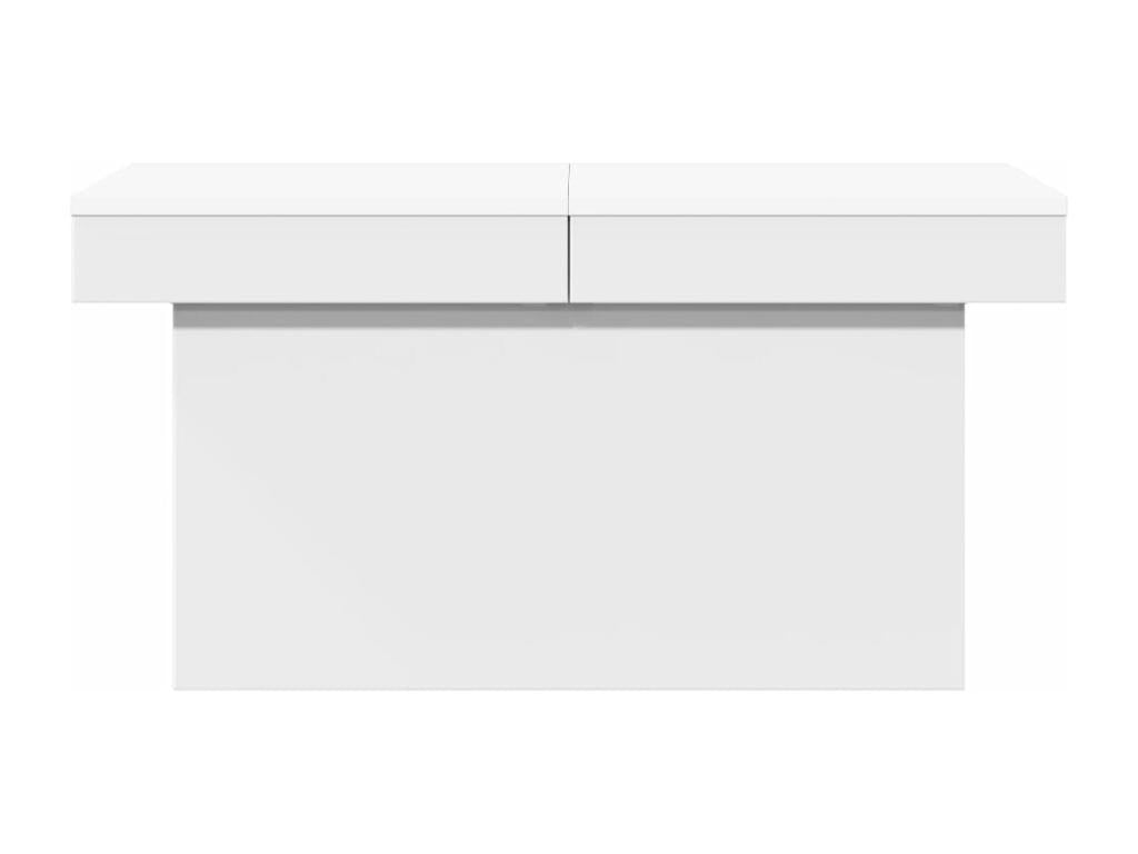 Table basse blanc 80x55x40 cm bois d'ing¨¦nierie