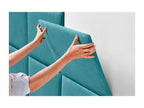 Vertchez Tête de lit tapiss¨¦e en tissu Aqualine composé¨¦e de panneaux de lit autocollants interchangeables pour chambre de luxe turquoise 110 cm