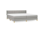 Sommier ¨¤ Vertchez de lit avec matelas Gris clair 200x200 Tissu
