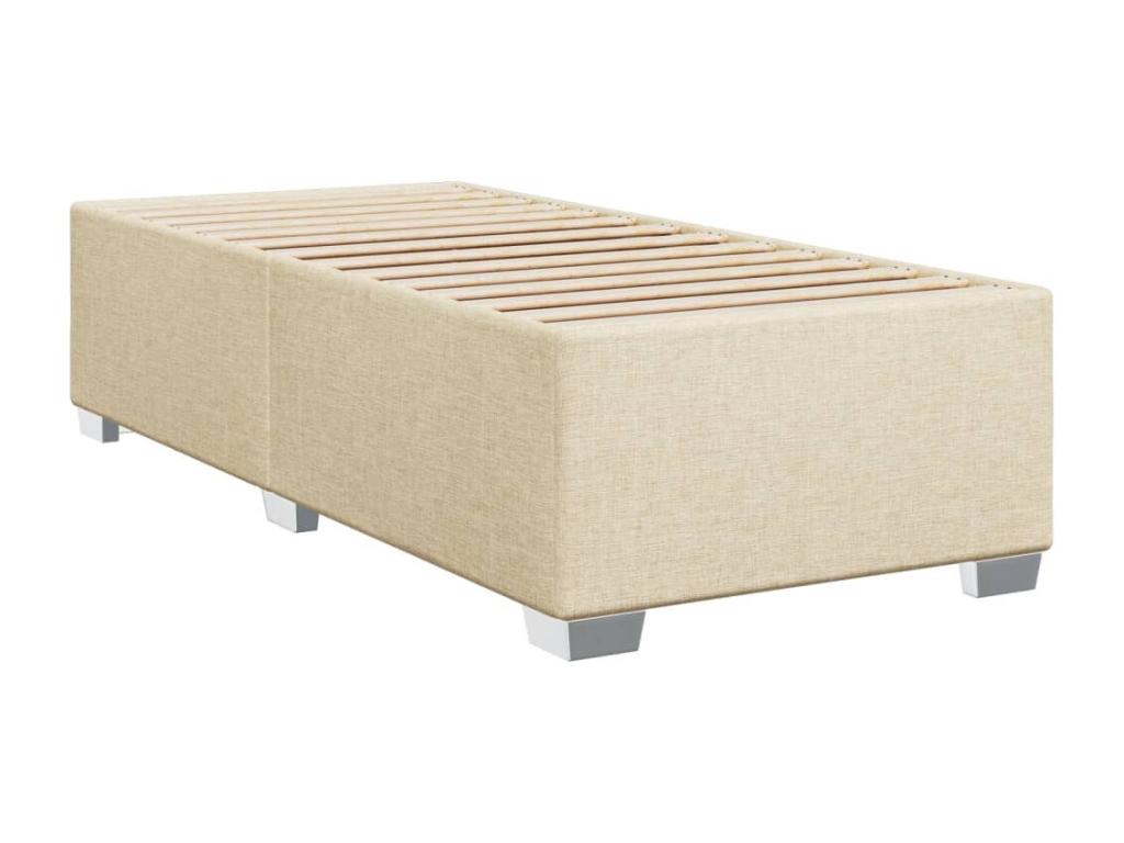 Sommier ¨¤ Vertchez de lit avec matelas Crème 90x200 cm Tissu
