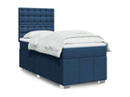 Sommier ¨¤ Vertchez de lit avec matelas Bleu 90x190 cm Tissu
