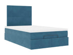 Cadre de lit ottoman avec matelas bleu fonc¨¦ 120x190 cm velours