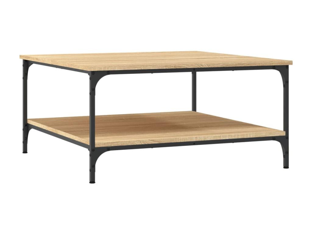 Table basse ch¨ºne Vertchez 80x80x40 cm bois d'ing¨¦nierie