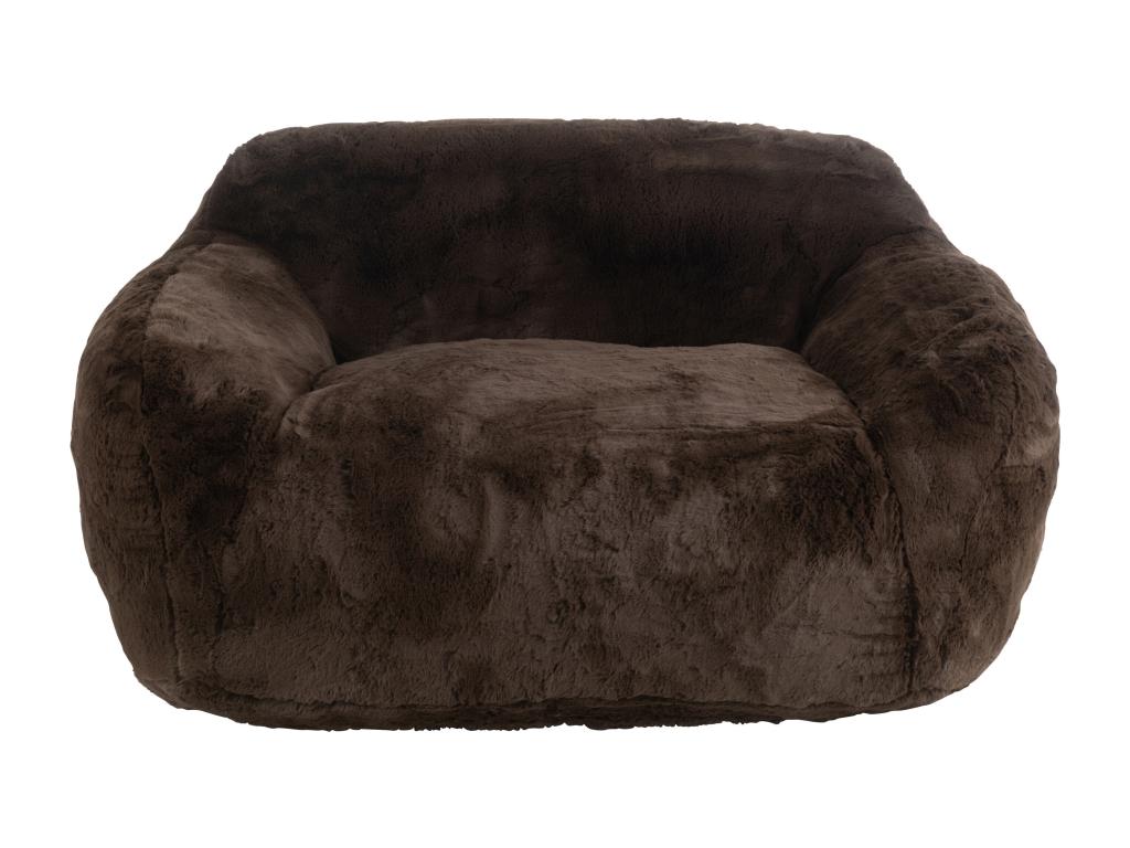 Banquette design Vertchez 152cm - Luxe et douceur avec effet peluche-Couleur Marron Fonc¨¦