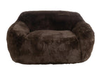 Banquette design Vertchez 152cm - Luxe et douceur avec effet peluche-Couleur Marron Fonc¨¦