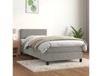 Lit ¨¤ sommier tapissier et matelas Gris clair 80x200 cm Velours