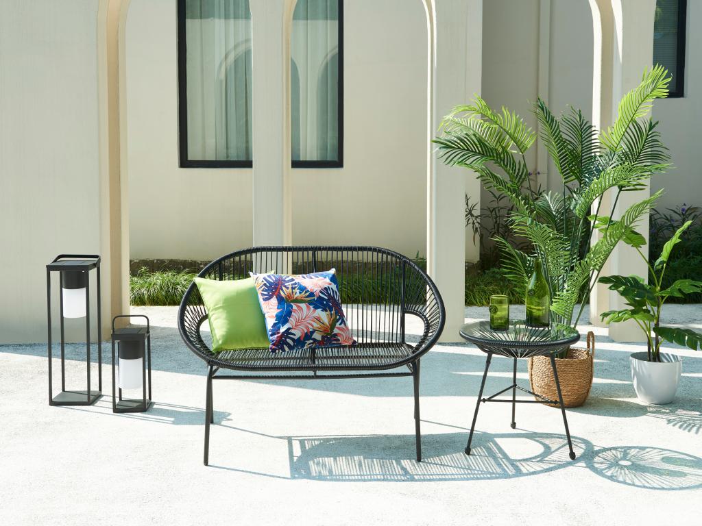 Banc de jardin en fils de résine tress¨¦s - Noir - Vertchez III de Vertchez