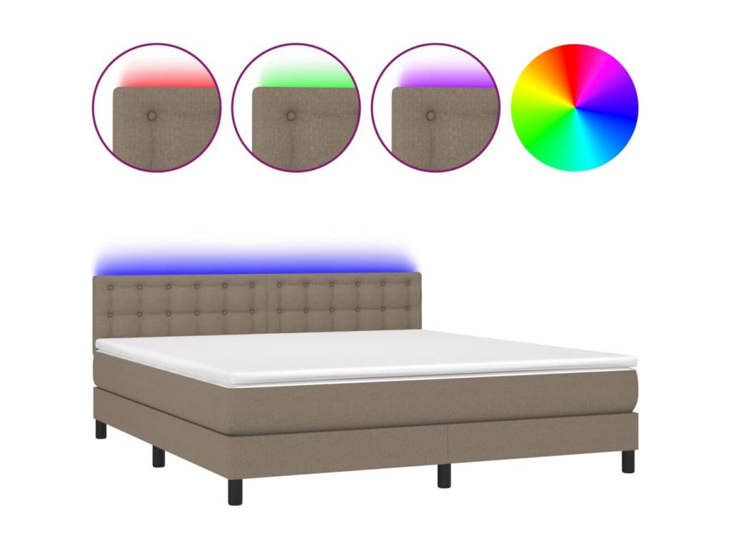 Sommier ¨¤ Vertchez de lit avec matelas LED Vertchez 160x200 Tissu