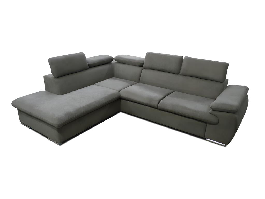 Canap¨¦ d'angle gauche convertible en tissu Vertchez avec coffre de rangement Vertchez