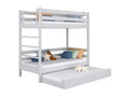 Lit superpos¨¦ en bois - avec tiroir pour matelas N03 Gris 100x190