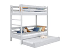 Lit superpos¨¦ en bois - avec tiroir pour matelas N03 Gris 100x190
